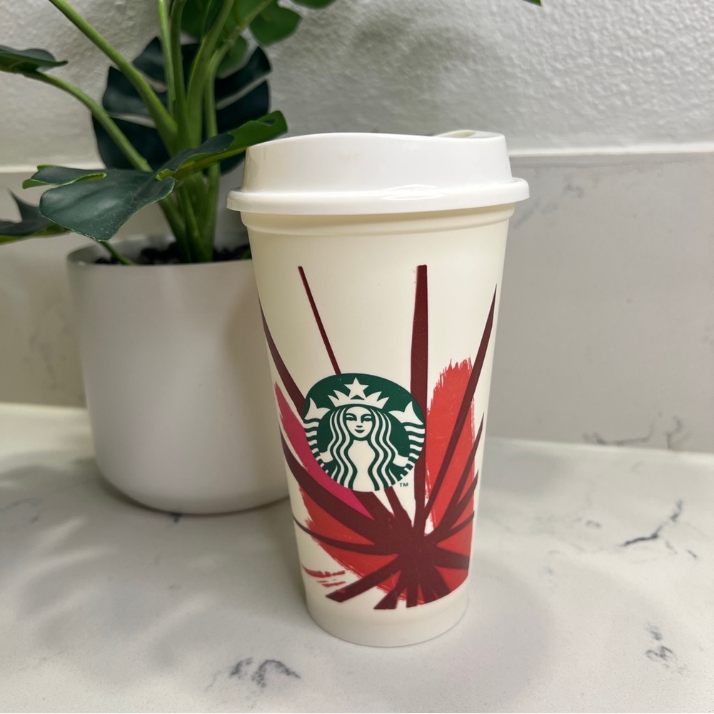Starbucks Reusable Plastic Grande Coffee Cup Travel Tumbler Recyclable All w Lid